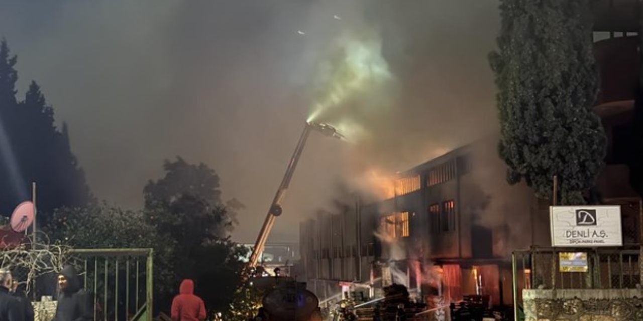 Adana'da ahşap panel fabrikasında yangın çıktı