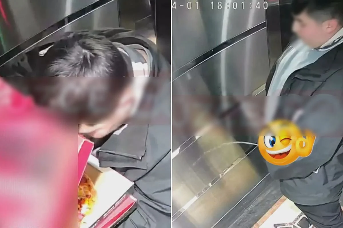 Önce Siparişi Yedi, Sonra Asansöre İdrarını Yaptı! Kuryeye Unutmayacağı Ders Verildi