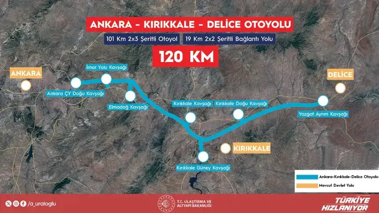 Yeni Otoban Tamamlanıyor: 42 Şehirden Geçececk, Ankara Kırıkkale Arası 43 Dakikaya Düşecek