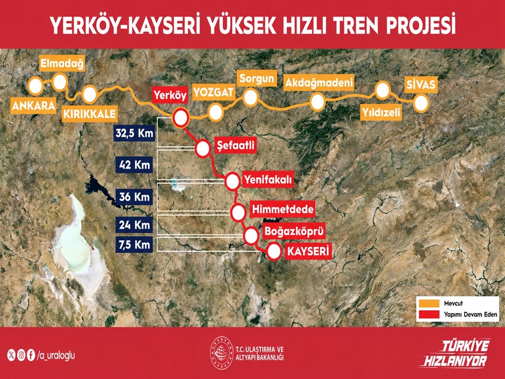 Ankara-Kayseri YHT Hattında İlerleme Yüzde 50'yi Aştı: Yolculuk 1 Saat 45 Dakika Sürecek