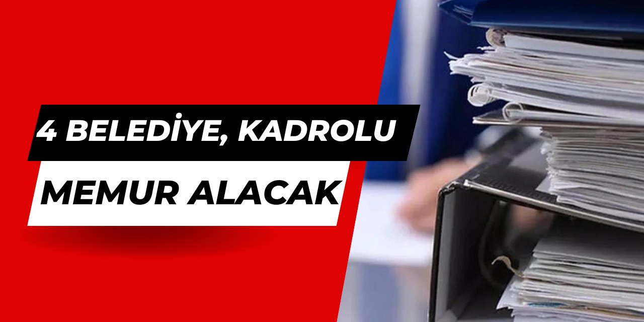 4 belediye kadrolu memur alımı yapıyor