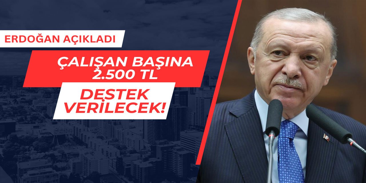 Erdoğan Açıkladı: Çalışan başına 2.500 TL destek verilecek