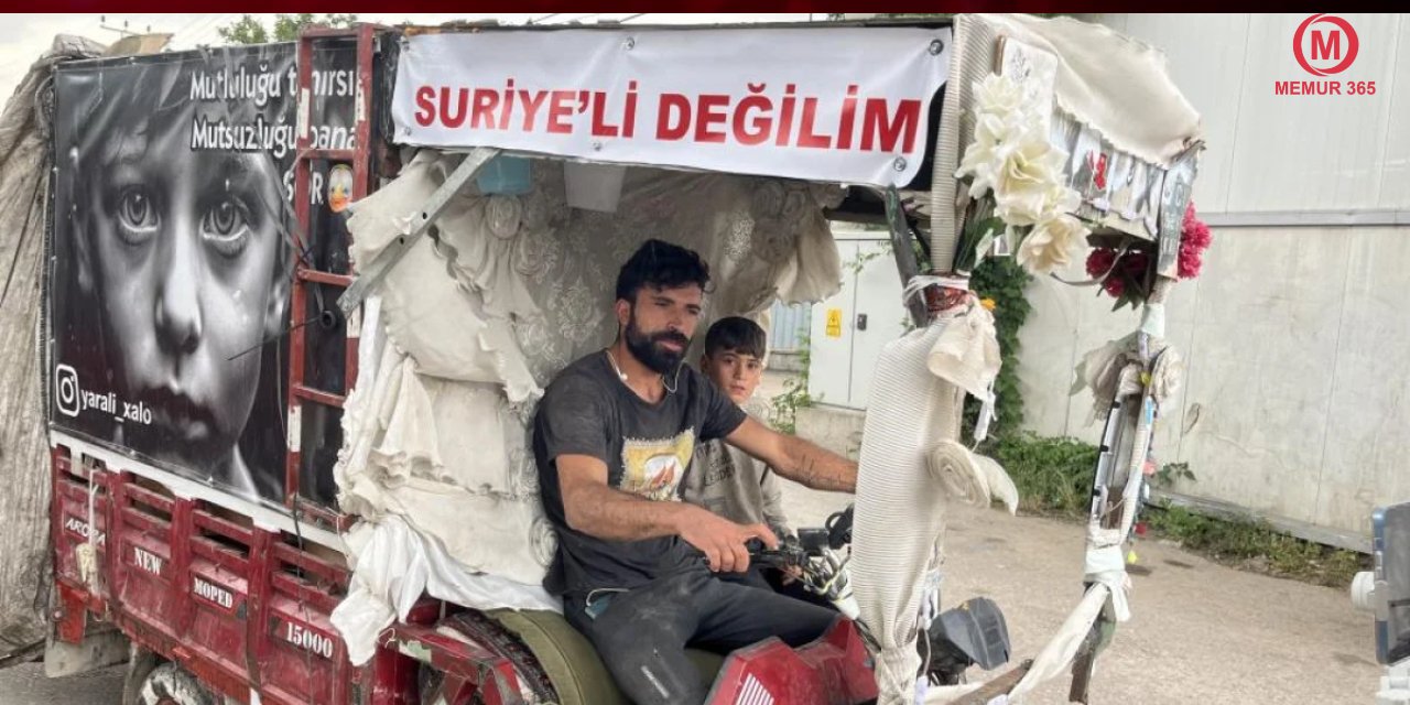 Suriyelilere benzeyen adam, motosikletinin üzerine 'Suriyeli değilim' yazdı