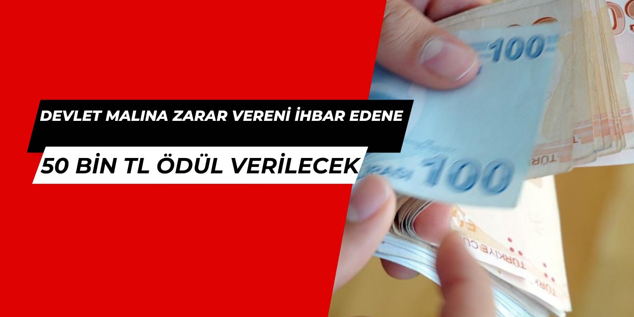 Devlet malına zarar vereni ihbar edene 50 bin TL ödül veriliyor