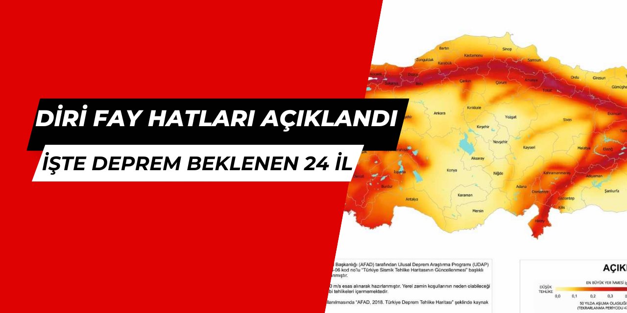 Son dakika: Diri fay hatlarının geçtiği 24 şehir açıklandı