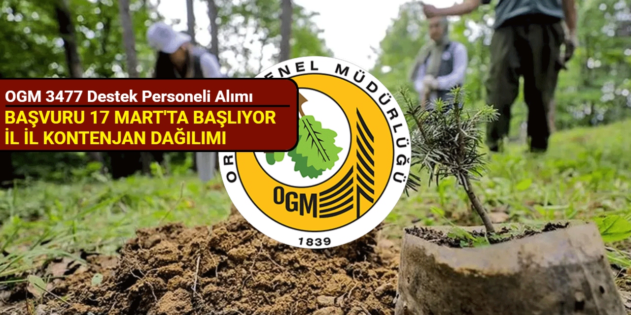 OGM 3477 destek personeli alımı başvurusu 17 Mart'ta başlıyor: İl il kadro ve kontenjan dağılımı 2025